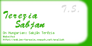 terezia sabjan business card